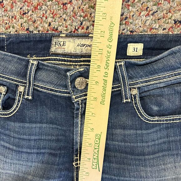 BKE Harper Blue Medium Wash Stretch Mid-Rise Cropped Cuffed Jeans Size 31 (US L) - Picture 13 of 15